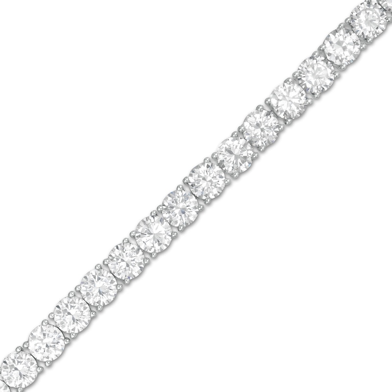 Main Image 1 of 5.0mm White Lab-Created Sapphire Tennis Bracelet in Sterling Silver - 7.5"