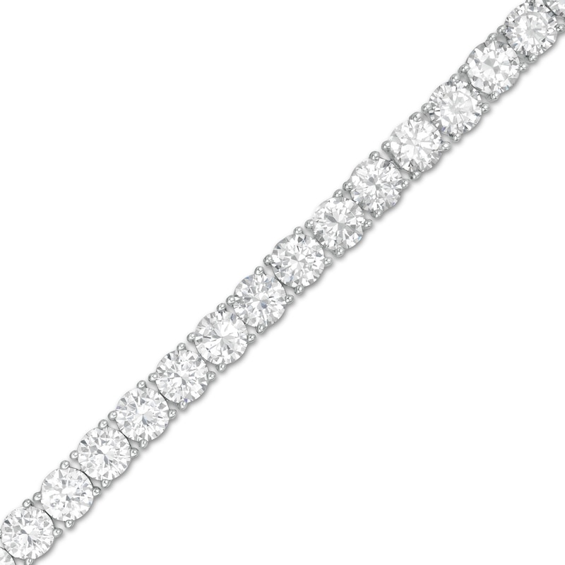 5.0mm White Lab-Created Sapphire Tennis Bracelet in Sterling Silver - 7.5"