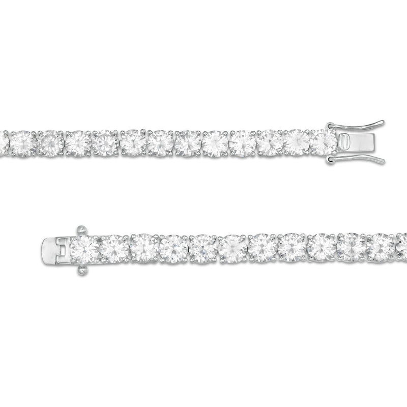Main Image 3 of 5.0mm White Lab-Created Sapphire Tennis Bracelet in Sterling Silver - 7.5"