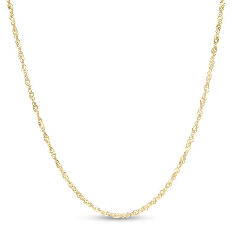 Main Image 1 of 1.5mm Singapore Chain Necklace in 10K Gold - 16"