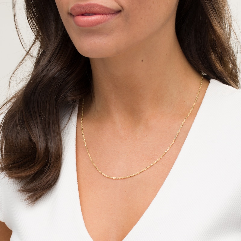 Main Image 2 of 1.5mm Singapore Chain Necklace in 10K Gold - 20"
