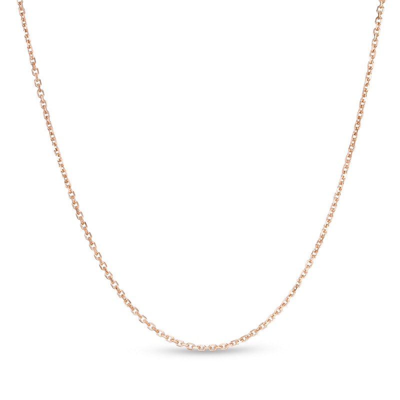 Main Image 1 of 1.1mm Cable Chain Necklace in Hollow 10K Rose Gold - 20"