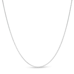 0.9mm Cable Chain Necklace in Hollow 10K White Gold - 18"