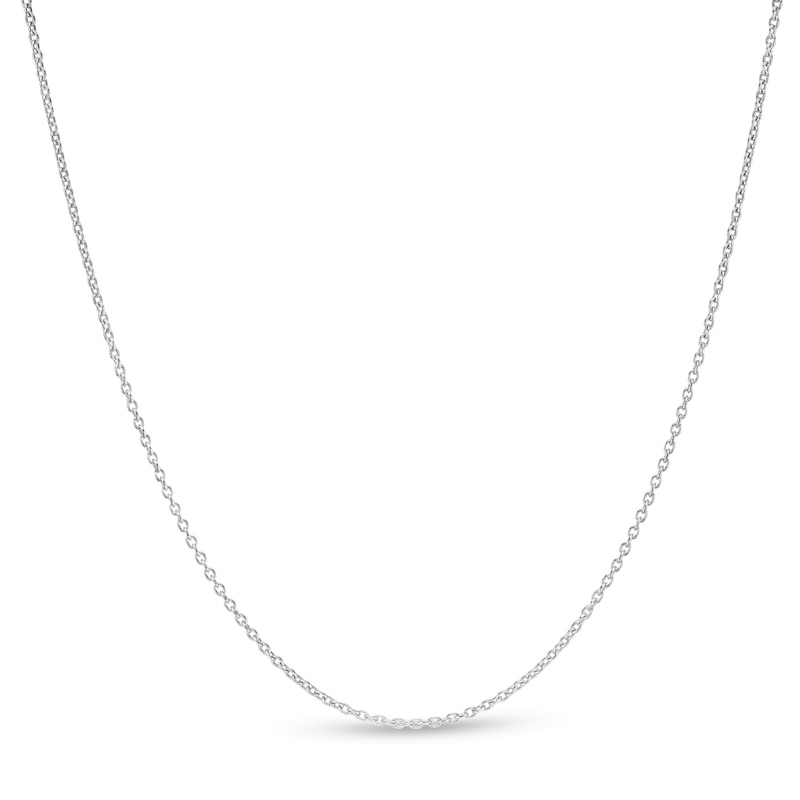 Main Image 1 of 0.9mm Cable Chain Necklace in Hollow 10K White Gold - 18"