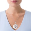 Thumbnail Image 2 of Engravable Photo Lotus Flower Swivel Disc Pendant in Sterling Silver (1 Image and 4 Lines)