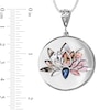 Thumbnail Image 4 of Engravable Photo Lotus Flower Swivel Disc Pendant in Sterling Silver (1 Image and 4 Lines)