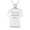 Thumbnail Image 3 of Engravable Name and Number Textured Soccer Jersey Sport Pendant in Sterling Silver (1 Number and 2 Lines)