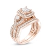 Thumbnail Image 1 of 2 CT. T.W. Princess-Cut Diamond Twist Shank Vintage-Style Bridal Set in 14K Rose Gold