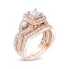 Thumbnail Image 2 of 2 CT. T.W. Princess-Cut Diamond Twist Shank Vintage-Style Bridal Set in 14K Rose Gold