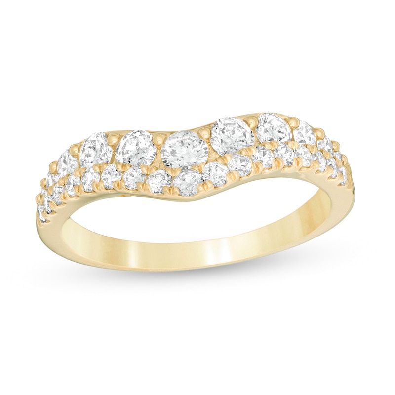1 CT. T.W. Diamond Double Row Contour Anniversary Band in 14K Gold