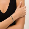 Thumbnail Image 2 of 4.0mm Lab-Created Emerald and White Sapphire Alternating Tennis Bracelet in Sterling Silver - 7.5"