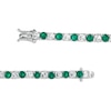 Thumbnail Image 2 of 4.0mm Lab-Created Emerald and White Sapphire Alternating Tennis Bracelet in Sterling Silver - 7.5"