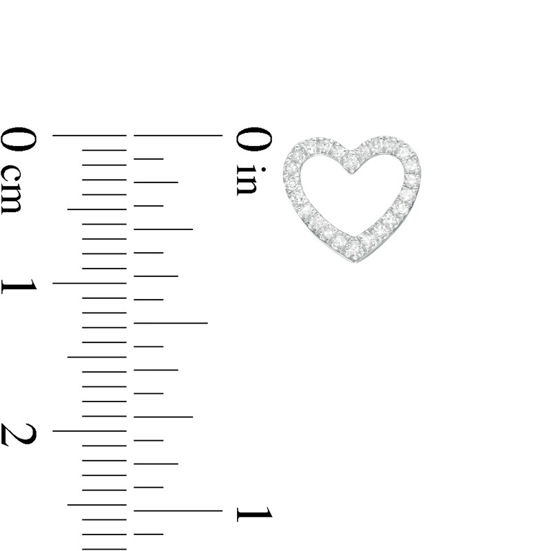 Main Image 3 of Vera Wang Love Collection 1/15 CT. T.W. Diamond Heart Outline Single Stud Earring in Sterling Silver