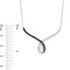 Thumbnail Image 2 of 1/2 CT. T.W. Enhanced Black and White Diamond Looped Chevron Necklace in Sterling Silver