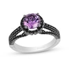 Thumbnail Image 1 of Enchanted Disney Villains Ursula Amethyst and 1/2 CT. T.W. Black Diamond Engagement Ring in 14K White Gold