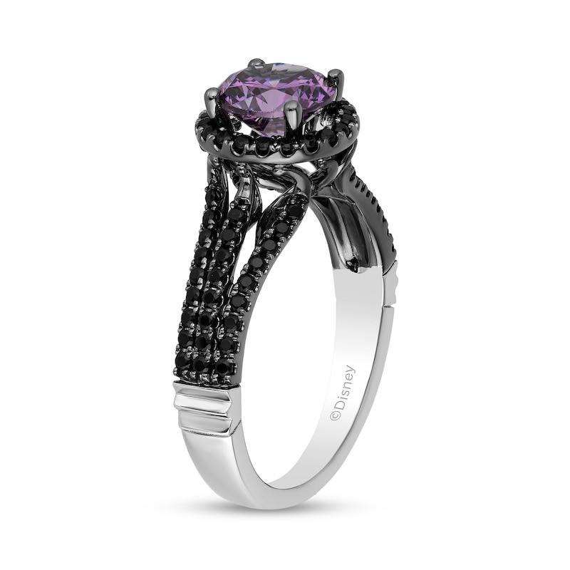 Main Image 2 of Enchanted Disney Villains Ursula Amethyst and 1/2 CT. T.W. Black Diamond Engagement Ring in 14K White Gold