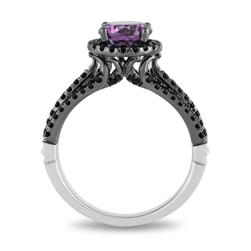 Main Image 3 of Enchanted Disney Villains Ursula Amethyst and 1/2 CT. T.W. Black Diamond Engagement Ring in 14K White Gold
