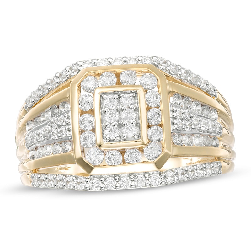 Main Image 1 of 1 CT. T.W. Composite Diamond Multi-Row Ring in 10K Gold