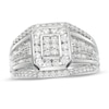 Thumbnail Image 1 of Men's 1 CT. T.W. Composite Diamond Multi-Row Ring in 10K White Gold