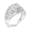 Thumbnail Image 3 of Men's 1 CT. T.W. Composite Diamond Multi-Row Ring in 10K White Gold
