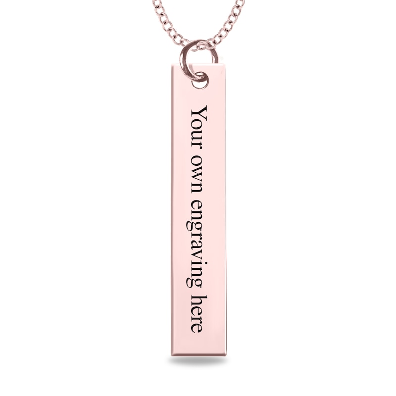 Main Image 3 of Engravable Name Basketball Vertical Bar Sport Pendant in 10K White, Yellow or Rose Gold (2 Lines)
