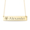 Thumbnail Image 1 of Engravable Name Soccer Ball Bar Sport Necklace in 10K White, Yellow or Rose Gold (2 Lines)