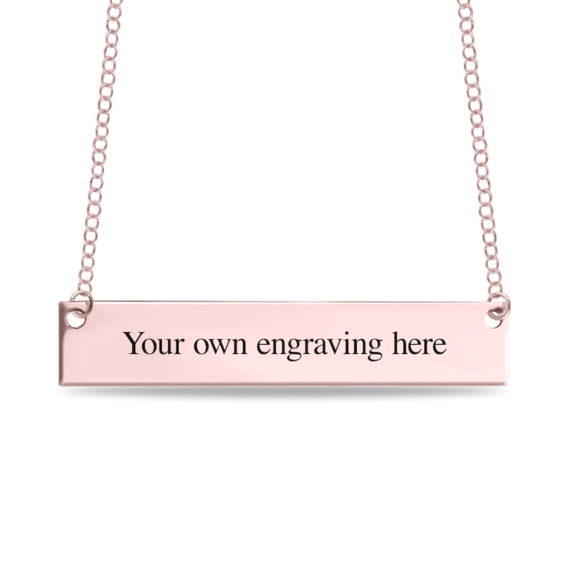Main Image 3 of Engravable Name Soccer Ball Bar Sport Necklace in 10K White, Yellow or Rose Gold (2 Lines)
