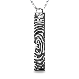 Engravable Print Vertical Bar Pendant in 10K White, Yellow or Rose Gold (1 Line)