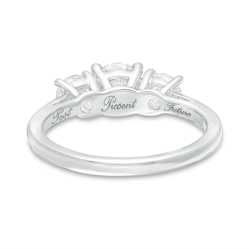 1-1/2 CT. T.W. Certified Lab-Created Diamond Past Present Future® Engagement Ring in 14K White Gold (G/SI2)