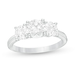 2 CT. T.W. Certified Lab-Created Diamond Past Present Future® Engagement Ring in 14K White Gold (G/SI2)