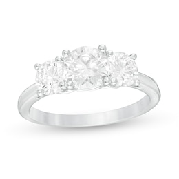 2 CT. T.W. Certified Lab-Grown Diamond Past Present Future® Engagement Ring in 14K White Gold (G/SI2)