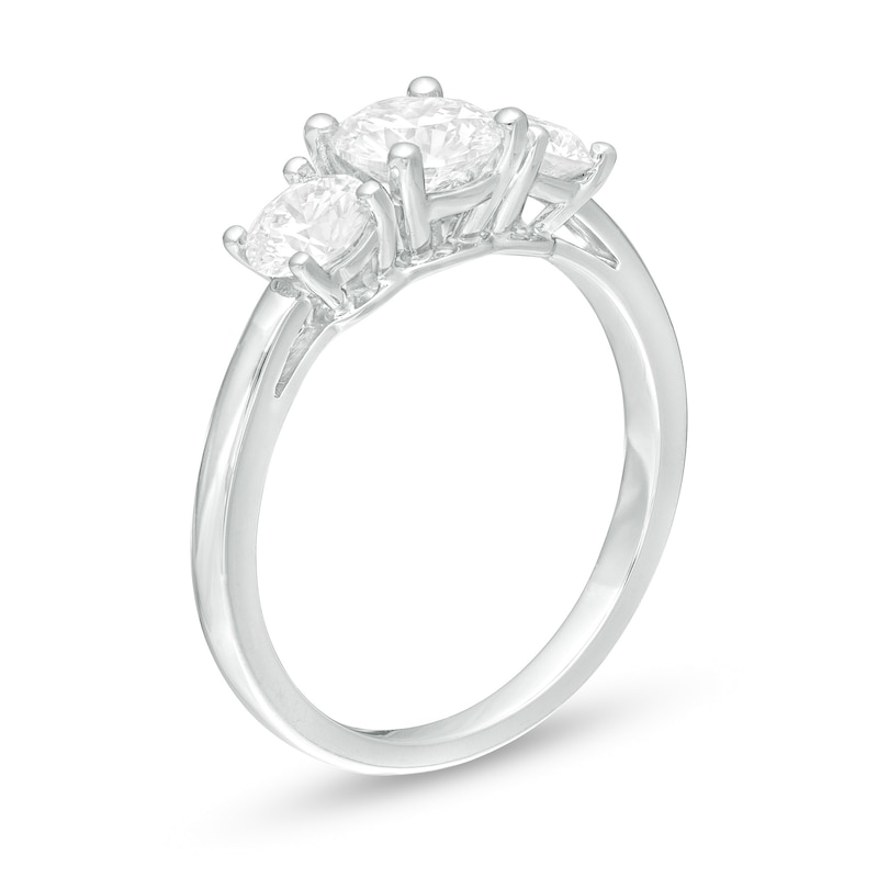 Main Image 3 of 2 CT. T.W. Certified Lab-Grown Diamond Past Present Future® Engagement Ring in 14K White Gold (G/SI2)
