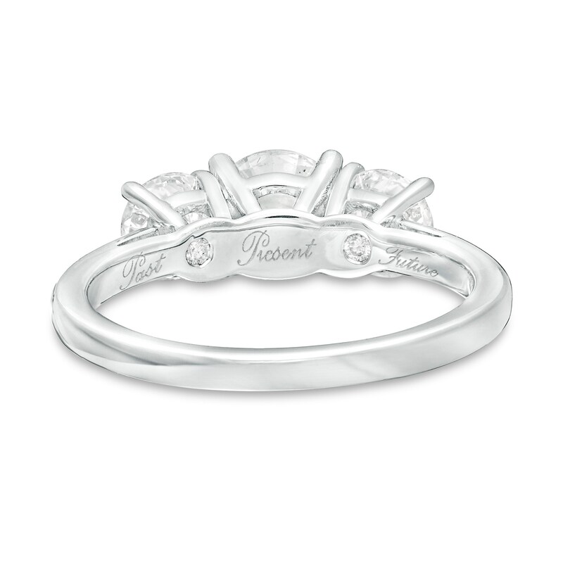 Main Image 4 of 2 CT. T.W. Certified Lab-Grown Diamond Past Present Future® Engagement Ring in 14K White Gold (G/SI2)