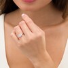 Thumbnail Image 2 of 1-1/2 CT. T.W. Certified Oval Lab-Grown Diamond Past Present Future® Engagement Ring in 14K White Gold (G/SI2)