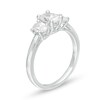 Thumbnail Image 3 of 1-1/2 CT. T.W. Certified Oval Lab-Grown Diamond Past Present Future® Engagement Ring in 14K White Gold (G/SI2)