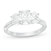 Thumbnail Image 1 of 2 CT. T.W. Certified Oval Lab-Grown Diamond Past Present Future® Engagement Ring in 14K White Gold (G/SI2)