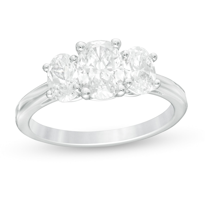 Main Image 1 of 2 CT. T.W. Certified Oval Lab-Grown Diamond Past Present Future® Engagement Ring in 14K White Gold (G/SI2)