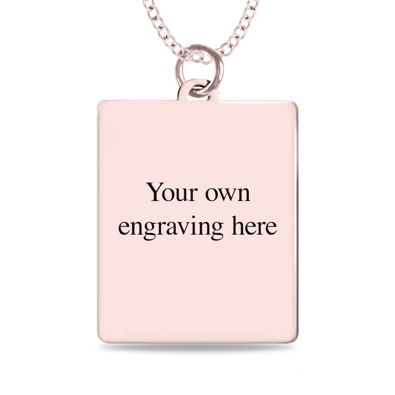 Main Image 3 of Medium Engravable Photo Rectangle Pendant in 10K White, Yellow or Rose Gold (1 Image and 3 Lines)