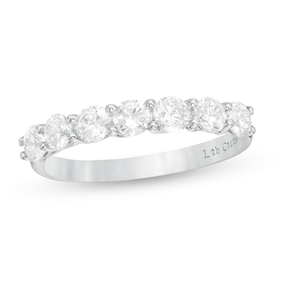 1 CT. T.W. Certified LabCreated Diamond Seven Stone Anniversary Band in 14K White Gold (F/SI2