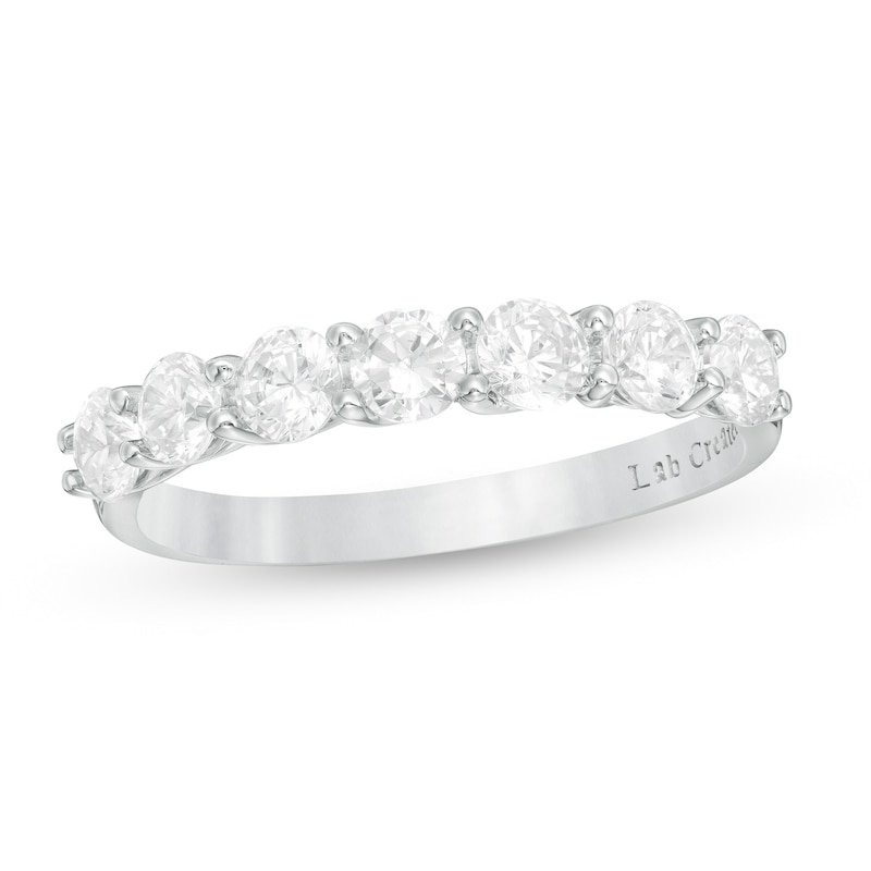 Main Image 1 of 1 CT. T.W. Lab-Grown Diamond Seven Stone Anniversary Band in 14K White Gold (F/SI2)