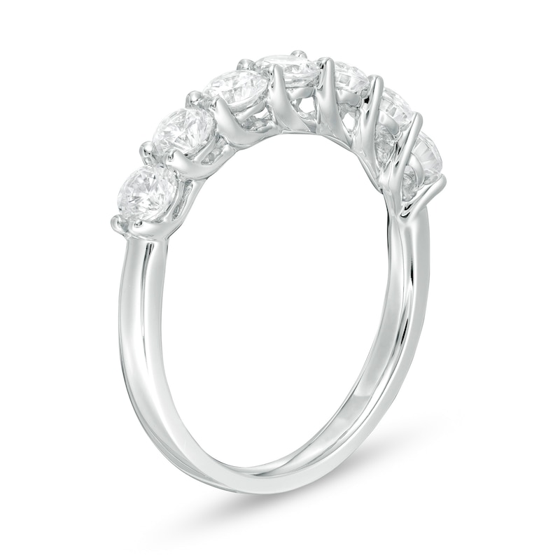 1 CT. T.W. Certified Lab-Created Diamond Seven Stone Anniversary Band in 14K White Gold (F/SI2)