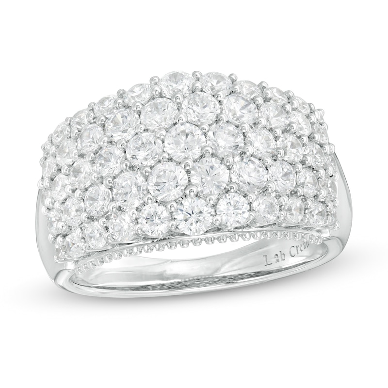 Main Image 1 of 2 CT. T.W. Certified Lab-Grown Diamond Multi-Row Ring in 14K White Gold (F/SI2)