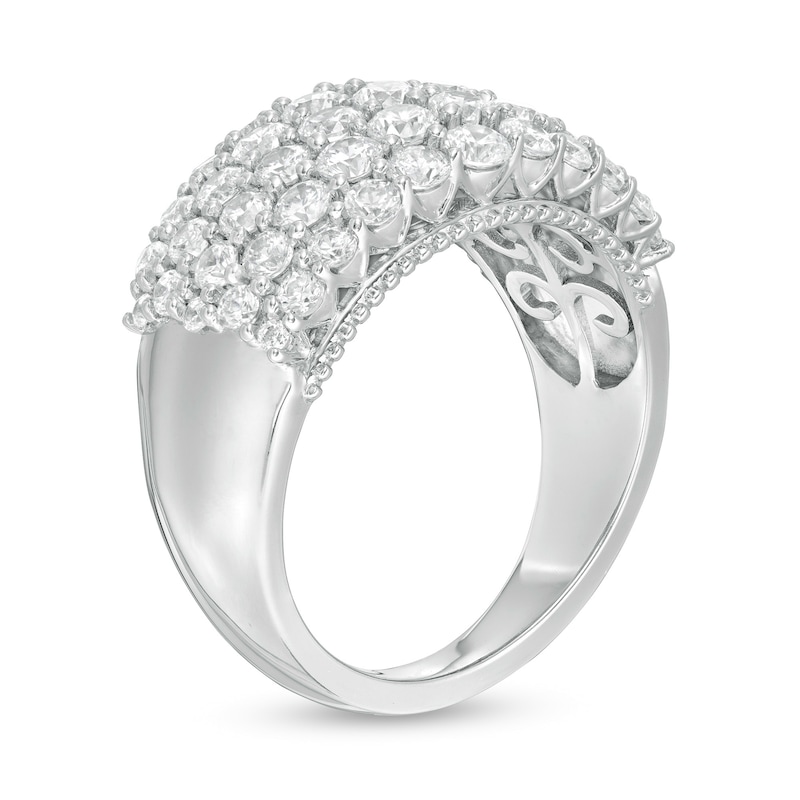 Main Image 3 of 2 CT. T.W. Certified Lab-Grown Diamond Multi-Row Ring in 14K White Gold (F/SI2)