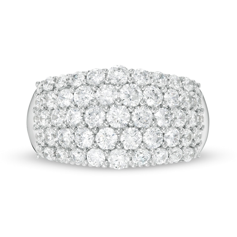 Main Image 4 of 2 CT. T.W. Certified Lab-Grown Diamond Multi-Row Ring in 14K White Gold (F/SI2)