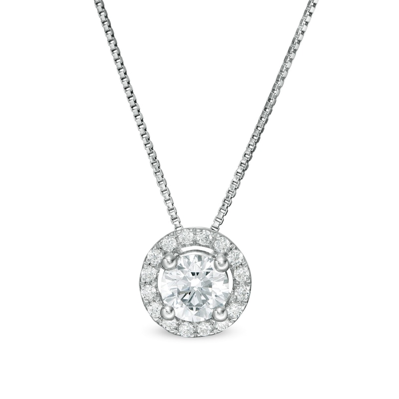 1/2 CT. T.W. Certified Lab-Created Diamond Frame Pendant in 14K White Gold (F/SI2)