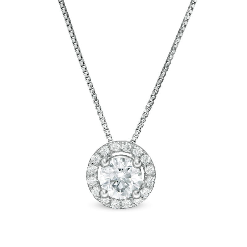 Main Image 1 of 1/2 CT. T.W. Certified Lab-Grown Diamond Frame Pendant in 14K White Gold (F/SI2)