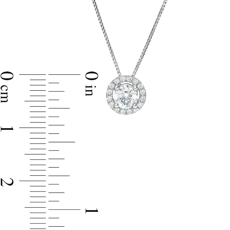 Main Image 3 of 1/2 CT. T.W. Certified Lab-Grown Diamond Frame Pendant in 14K White Gold (F/SI2)