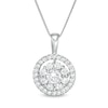 Thumbnail Image 1 of 1 CT. T.W. Certified Lab-Grown Diamond Double Frame Pendant in 14K White Gold (F/SI2)