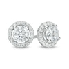Thumbnail Image 0 of 1 CT. T.W. Certified Lab-Created Diamond Frame Stud Earrings in 14K White Gold (F/SI2)