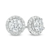 Thumbnail Image 1 of 1 CT. T.W. Certified Lab-Grown Diamond Frame Stud Earrings in 14K White Gold (F/SI2)